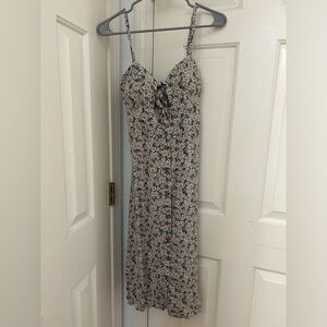 AUW Floral Print Maxi Dress with Spaghetti Straps